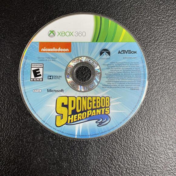 SpongeBob HeroPants (Microsoft Xbox 360, 2015) Tested Works Disc Only - Picture 1 of 2